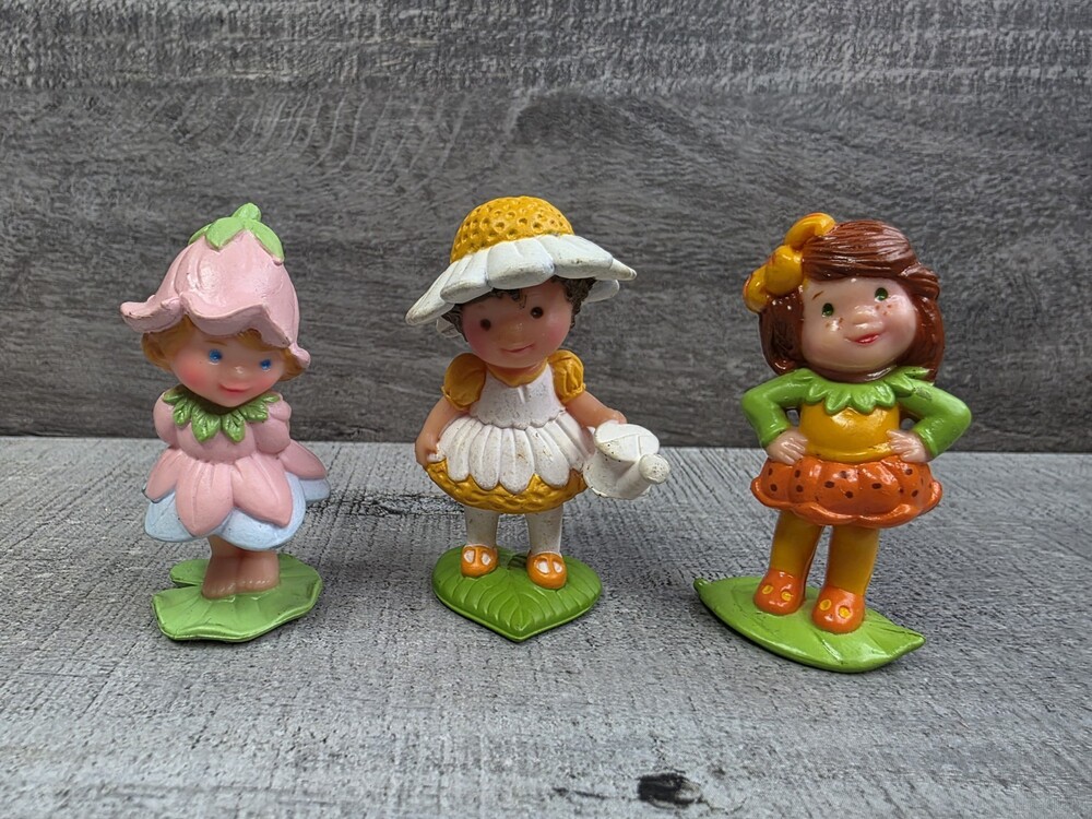 Avon Little Blossom Figure Fairy 1982 Cake Toppers PVC Vtg Pink Tulip Lot b264
